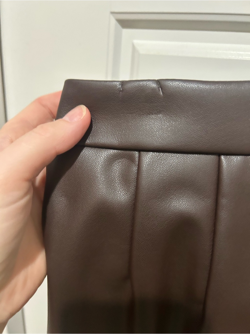 Banana Republic Dark Brown Faux Leather Mini Skirt - Picture 7 of 7